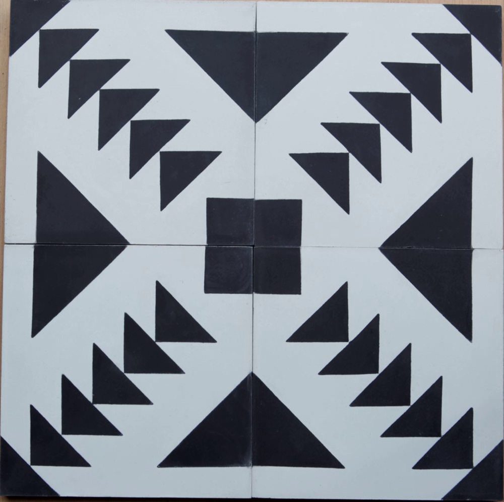 black and white cement tiles