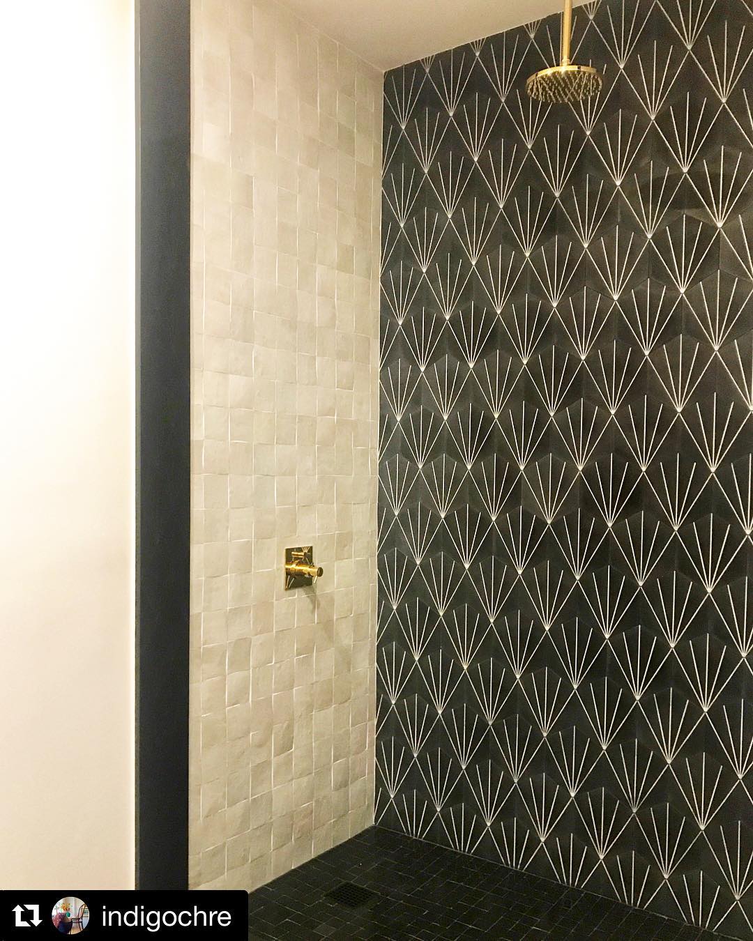 Nola Black: Geometric Tile, Cement Tile | Riad Tile