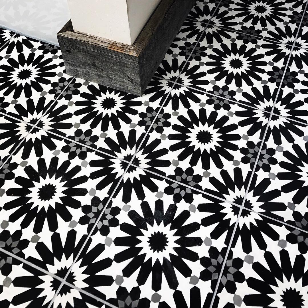 Erizo Black - Cement Tile | Riad Tile