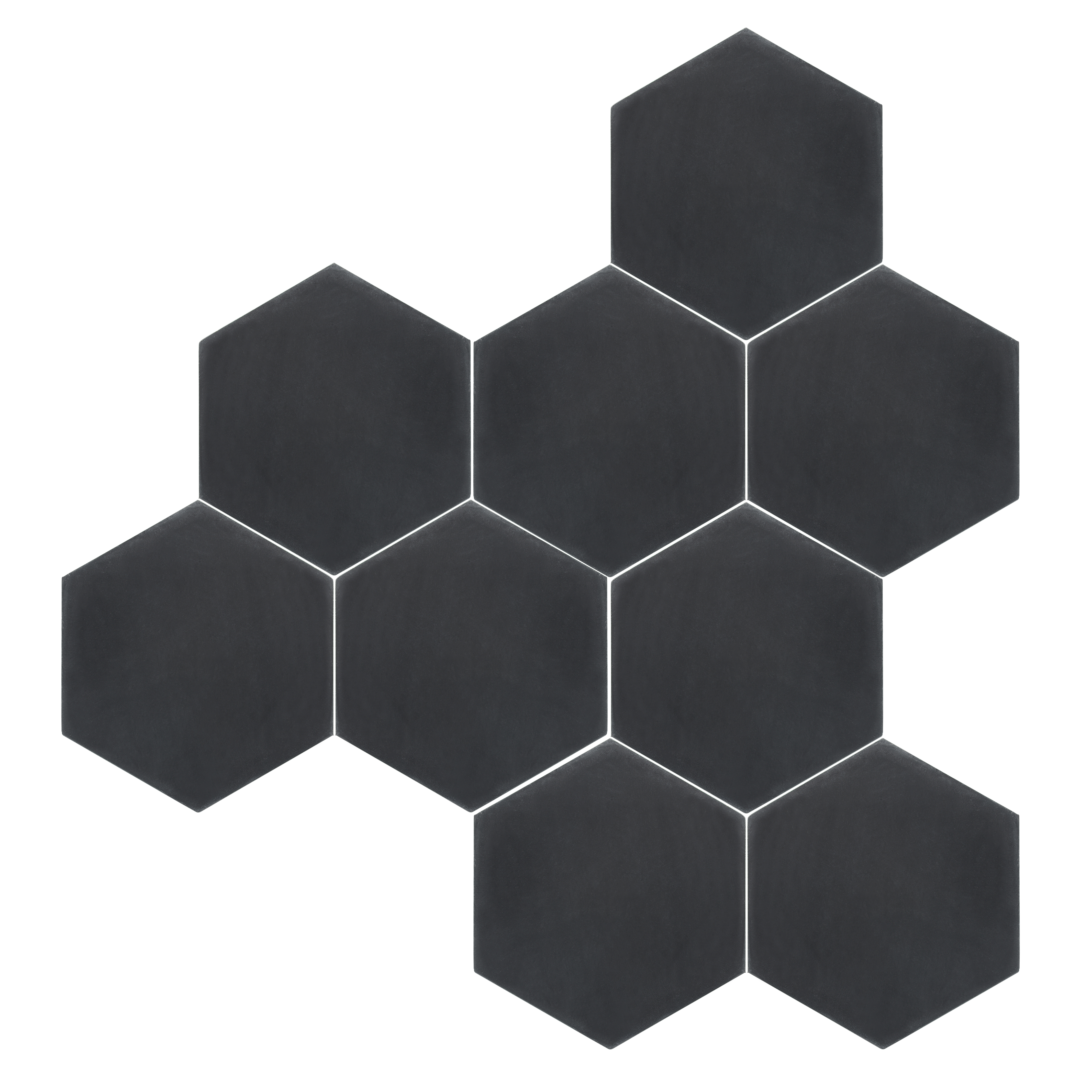 Sample Solid Black Hexagon Riad Tile