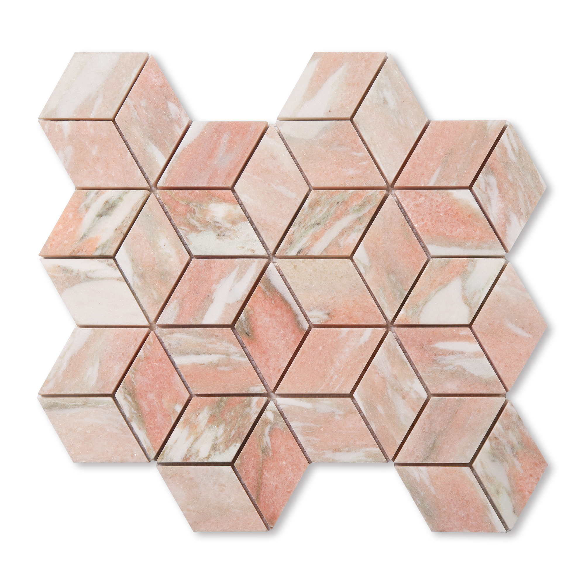 100 Pieces, Pink Rose Glass Mirror Tiles, Diamond Shape, Size Approx 1 X 2  Cm, 1.8 Mm Thickness, Art & Craft 