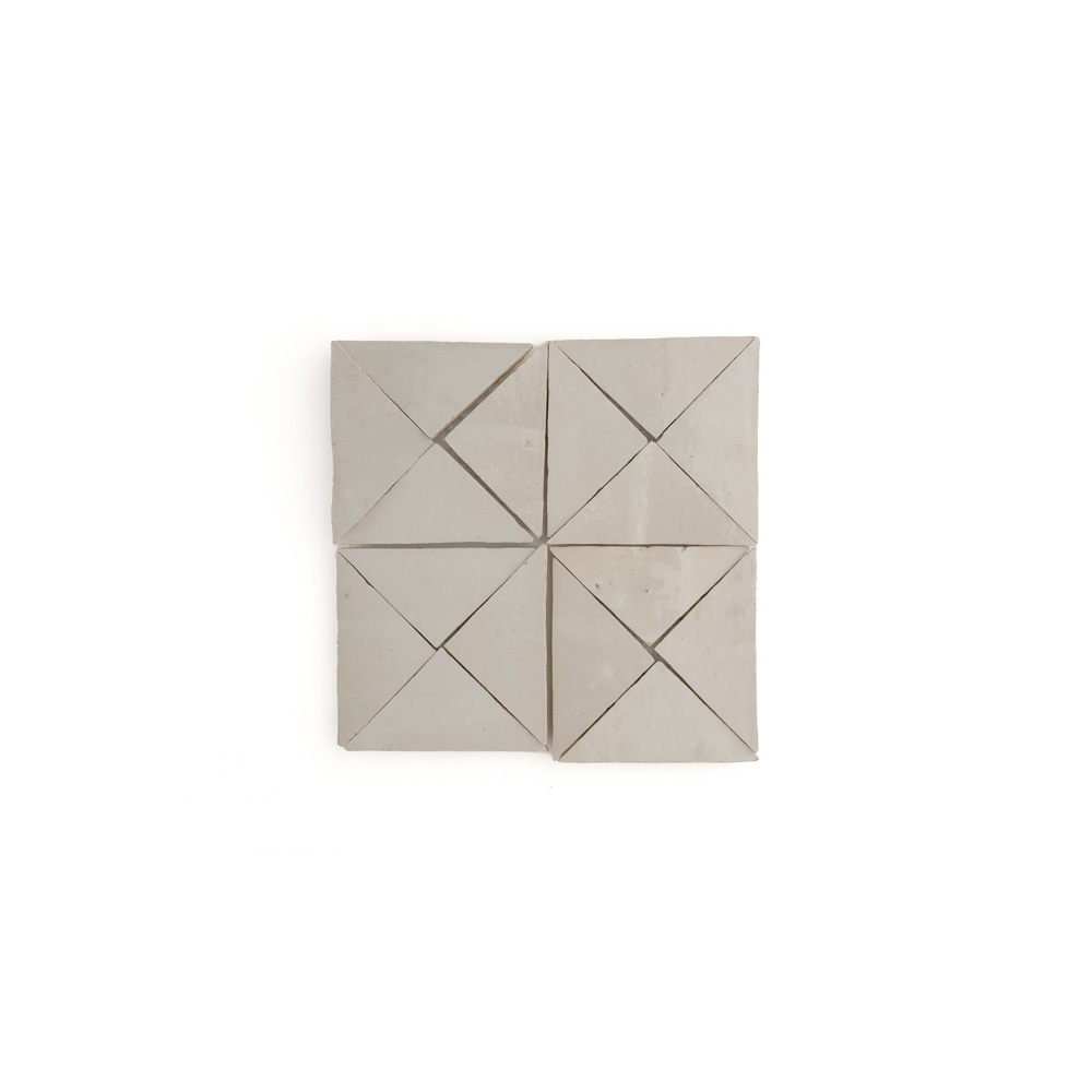 Natural White - Zellige Triangle Mosaic