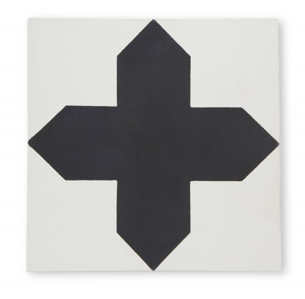 Sample: Star and Cross Black/White - Cement Tile
