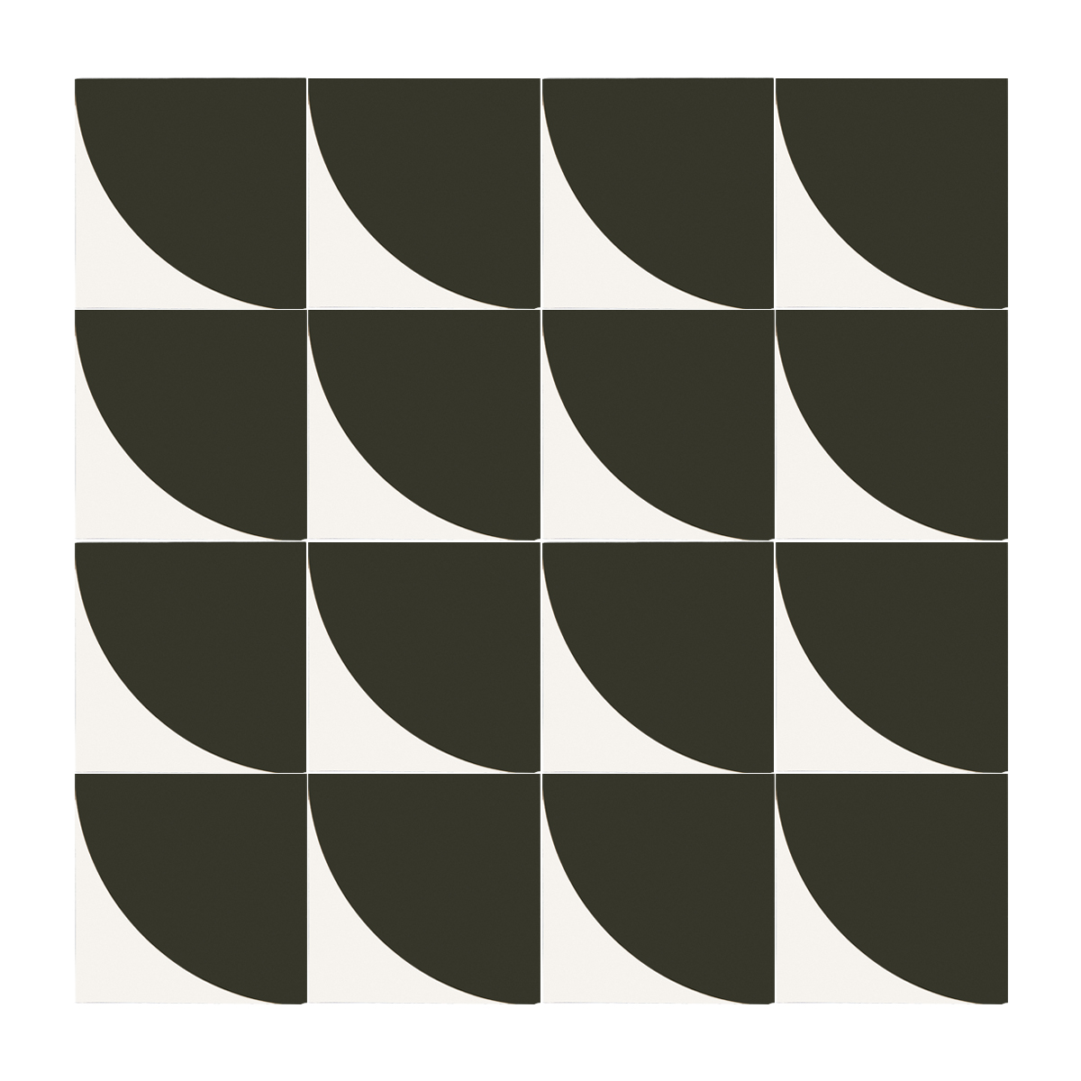 Crest Black Black & White - Ceramic Tile