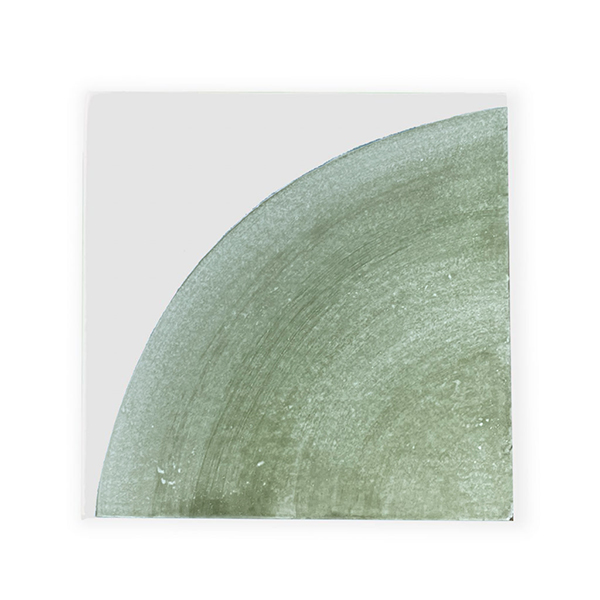 Sample: Crest Green 6x6 - Hand Painted Artisan Ceramic