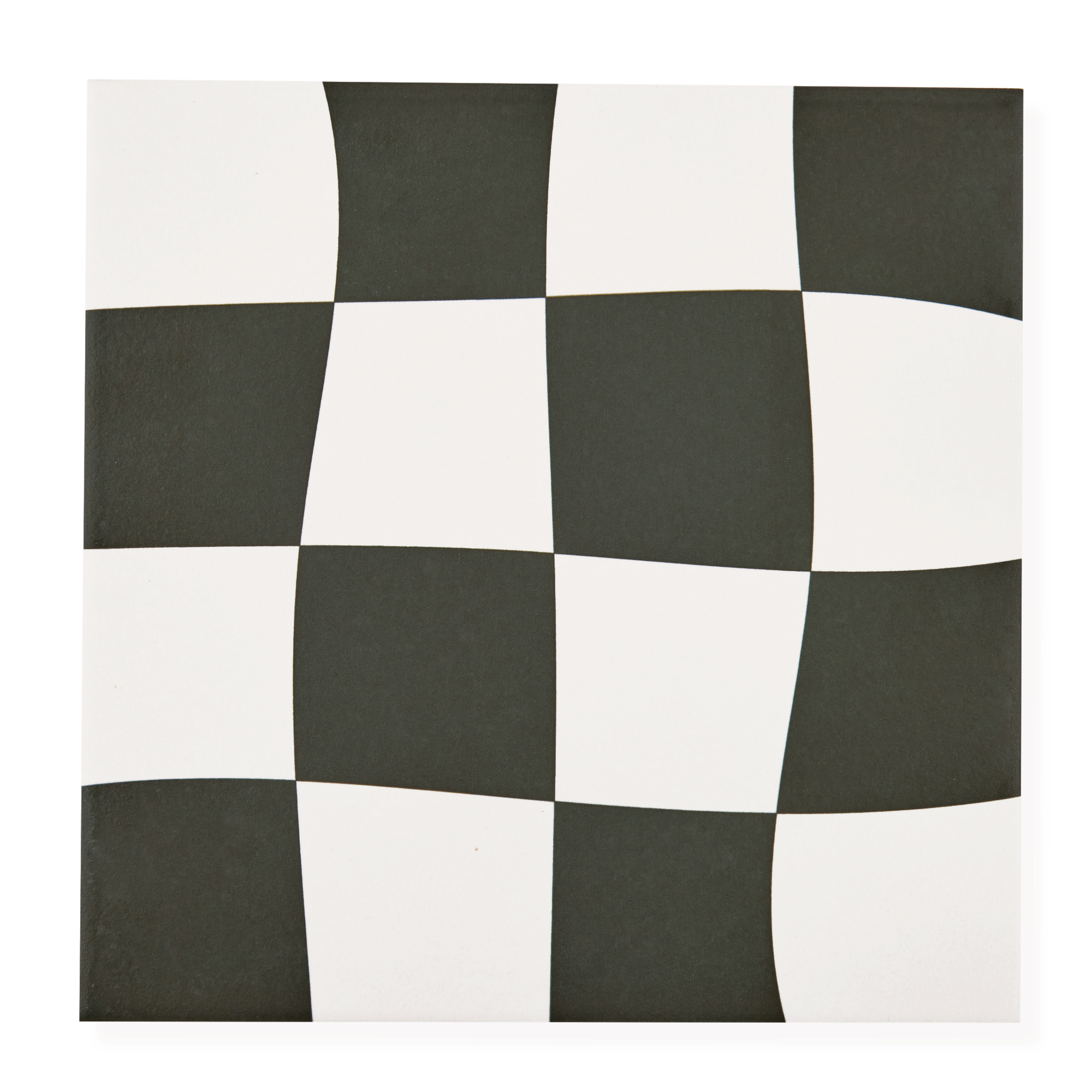 Sample: Drunken Checkerboard Black & White - Ceramic Tile