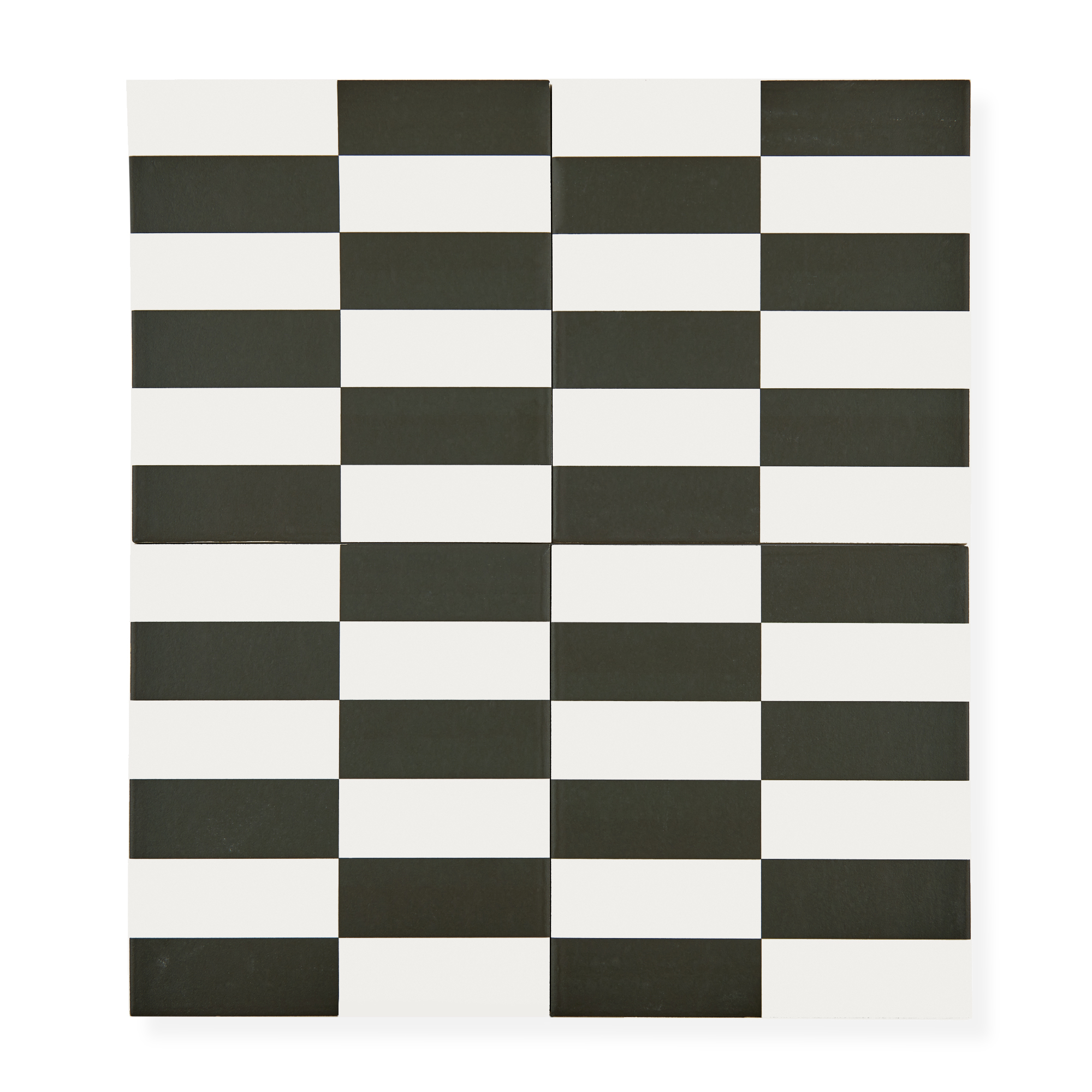 Long Checkerboard Black & White - Ceramic Tile
