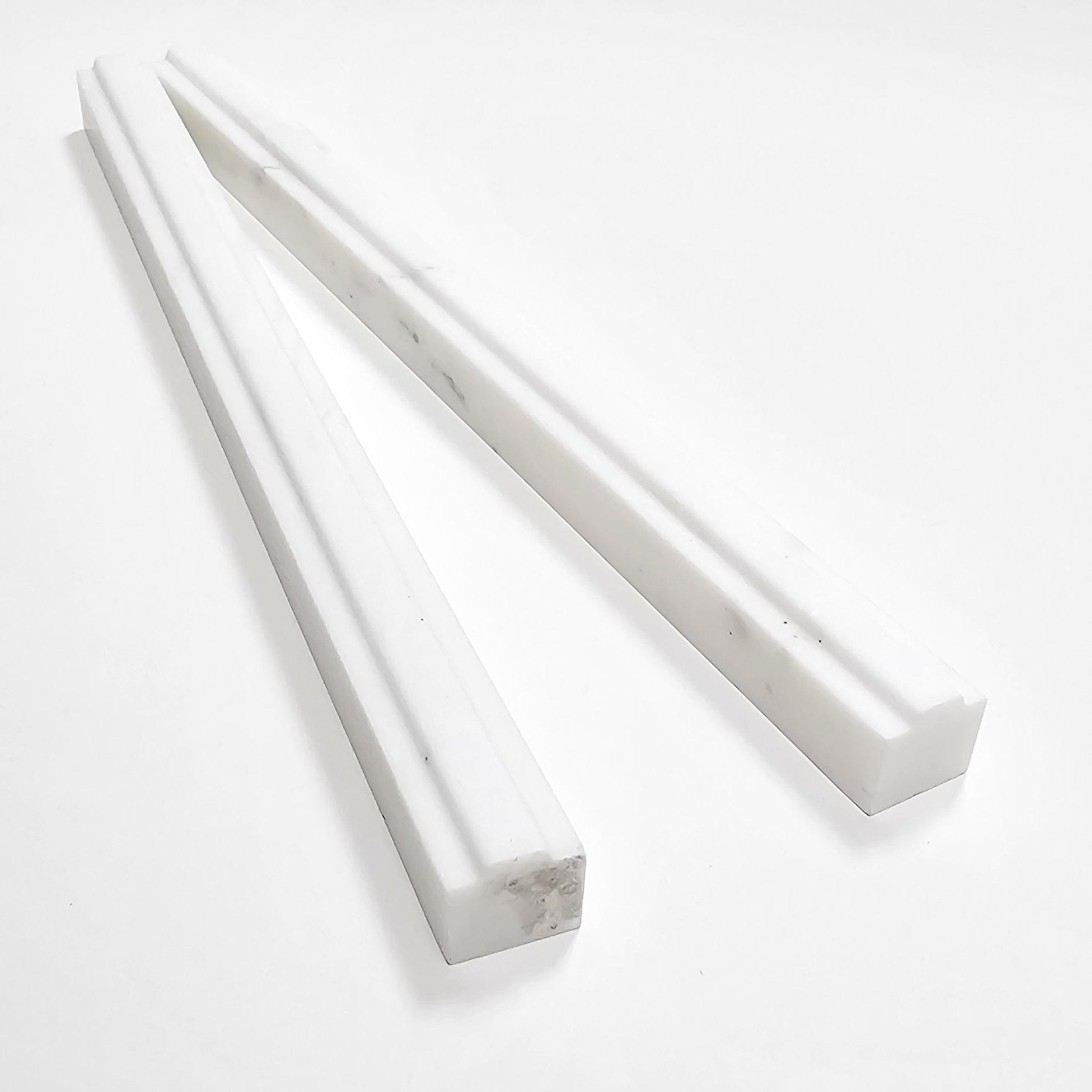 Sample: Casablanca Carrara Marble - Honed - Center Lip Square Pencil Trim 3/4