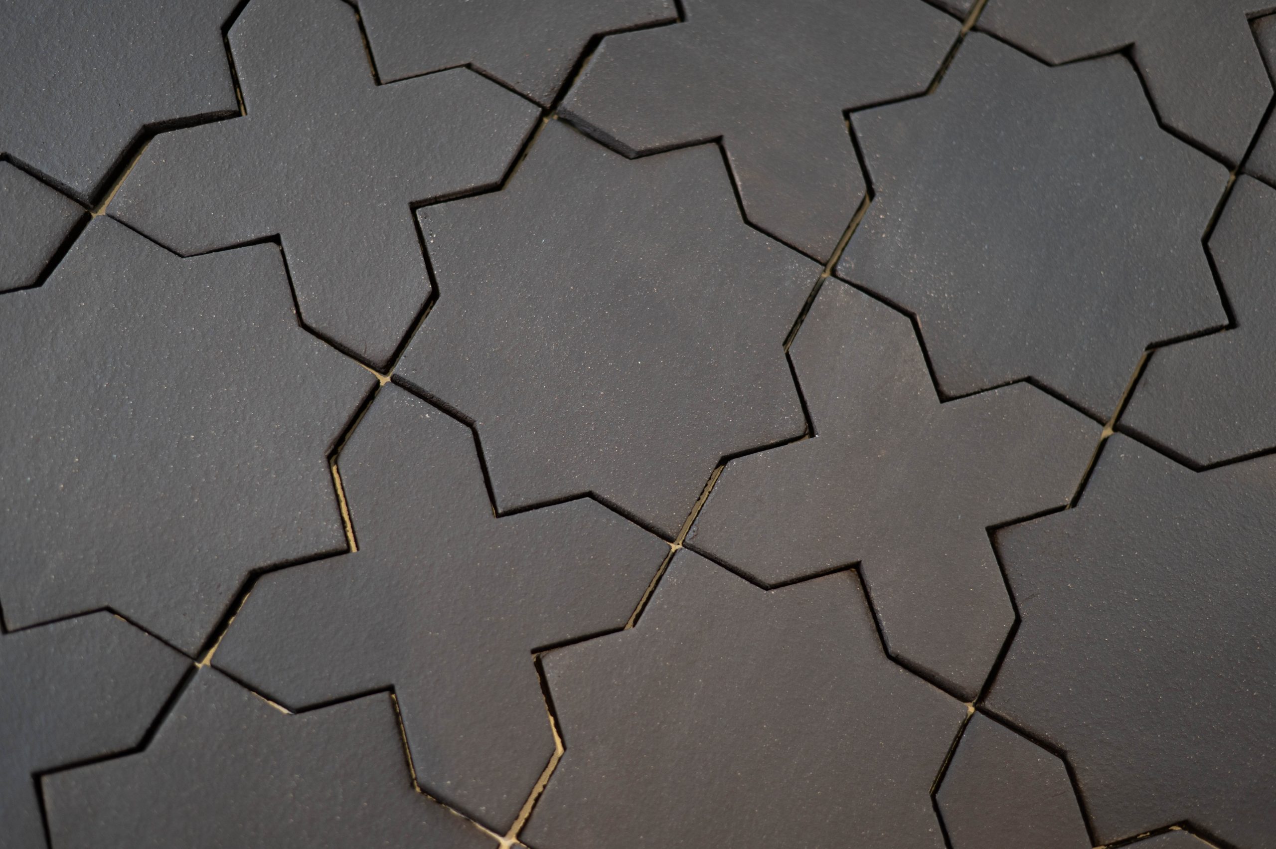 Sample: Black Terracotta Tile - Star & Cross (1 sample=2 tiles)