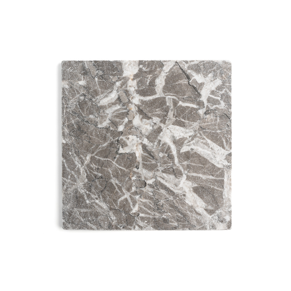 Sample: 12x12 Atlas Grey Moroccan Marble - Tumbled & Honed (Sample 1 - 6